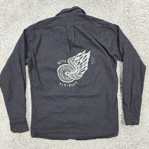 Vermont Flannel Mens Beta Aircraft Graphic Shirt Size M‎ Heritage USA